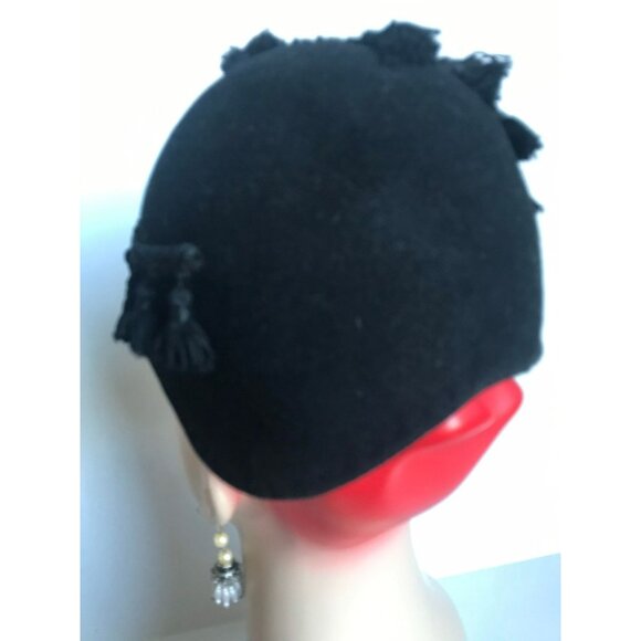 Vtg 1950's Henry Pollak, Inc. Glencove 100% Wool Black Woven Brick Brack Tassel - Picture 10 of 10